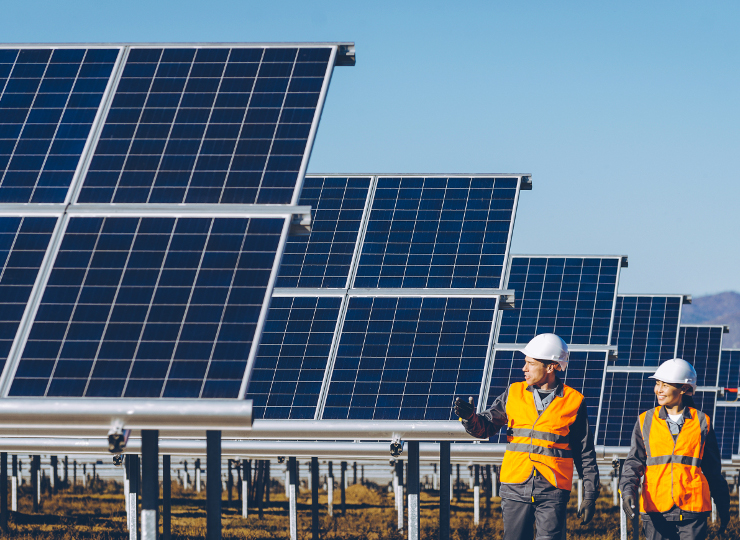 solar power station green electricity panel view